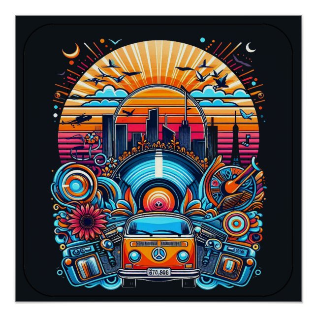 Poster brillante de la vida urbana (Anverso)