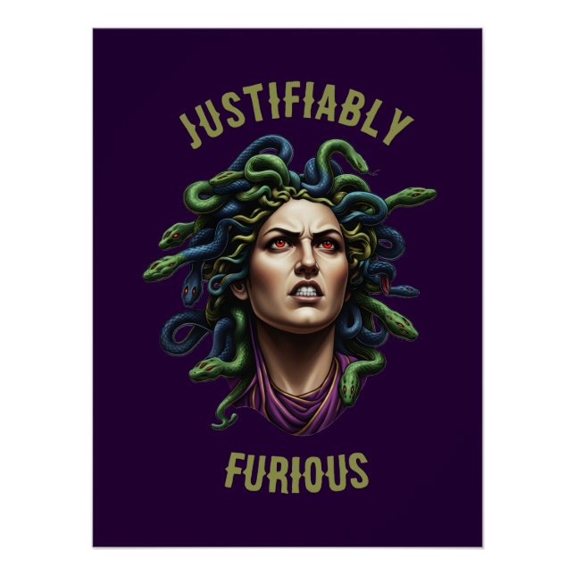 Póster brillante de Medusa furiosa (Anverso)