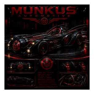 póster brillante de Munkus/automóvil/patrulla noct