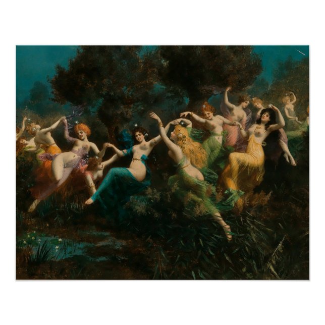 Póster Brillante de Ninfas de Moritz Stifter (Anverso)