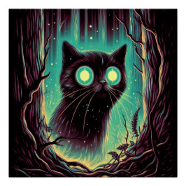 Póster Brillante de noche enigmática