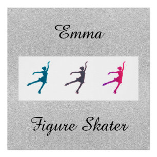 Póster Brillante de Patinaje Artístico con su Nomb