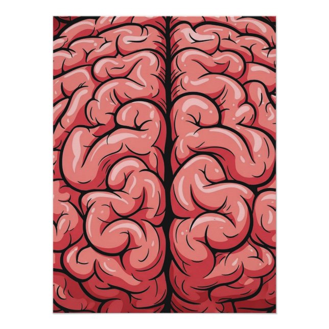 Póster brillante de patrón cerebral (Anverso)