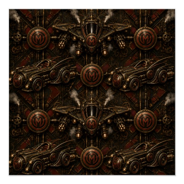 póster brillante de steampunk de Munkus / patrulla (Anverso)