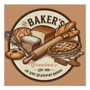 Poster brillante de Vintage Baker