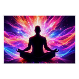 Póster Brillante del Chakra de Meditación Arte Esp