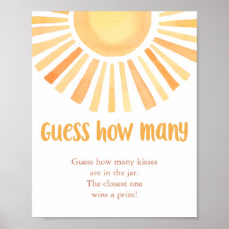 Póster Brillante del sol Adivina cuántas duchas de bebé