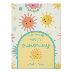 Póster Brillante Día Sunshiny Foto Cumpleaños