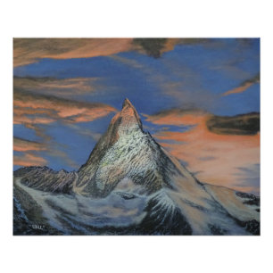 Póster Brillante - "El Matterhorn al Atardecer"