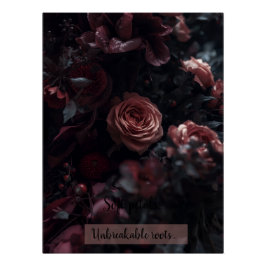Póster brillante floral inspirador de color rosa o