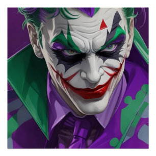 Póster brillante Joker art deco