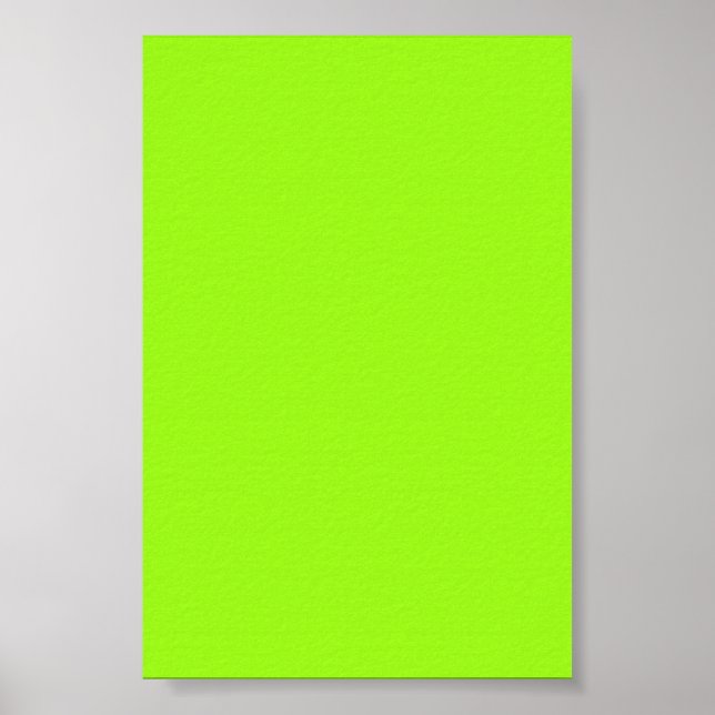 Póster Brillante Neon Chartreuse fondo verde sobre un Pos (Frente)