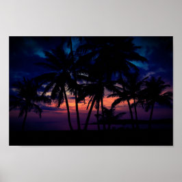 Póster Brillante Ocean Sunset Beach