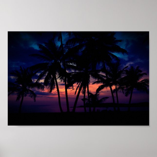 Póster Brillante Ocean Sunset Beach (Frente)