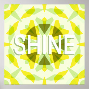Póster Brillante Sunny Yellow Green Shine Star Motivación