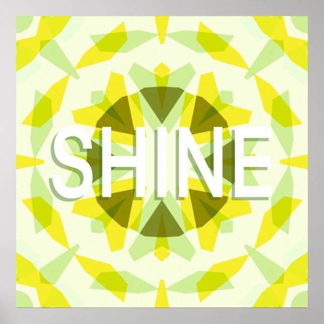 Póster Brillante Sunny Yellow Green Shine Star Motivación (Frente)