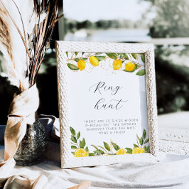 Póster Brilliant caza de anillos para la fiesta de boda d