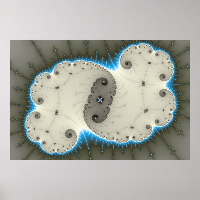 Póster Brillo azul - Poster fractal (Frente)