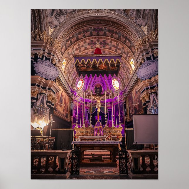 Póster Brillo barroco: el altar de Cuaresma de Naxxar (Frente)