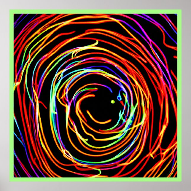 Póster Brillo de las luces espirales (Frente)