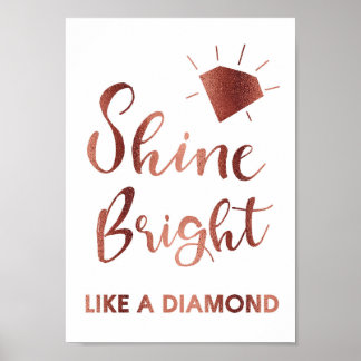 Póster Brillo De Oro Rosa Brillante Como Una Canción De D