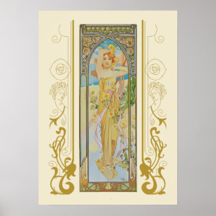 Póster Brillo del día por Alphonse Mucha