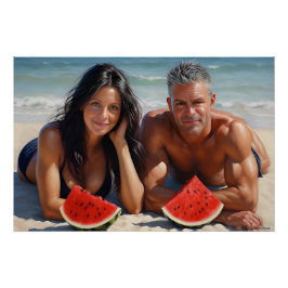 Póster Brillo del sol y sandía
