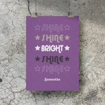 Brillo morado. Brilla. Brillante. Brilla. Brilla.