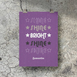 Póster Brillo morado. Brilla. Brillante. Brilla. Brilla.