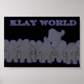 Póster Brillo negro del Poster del mundo de Klay