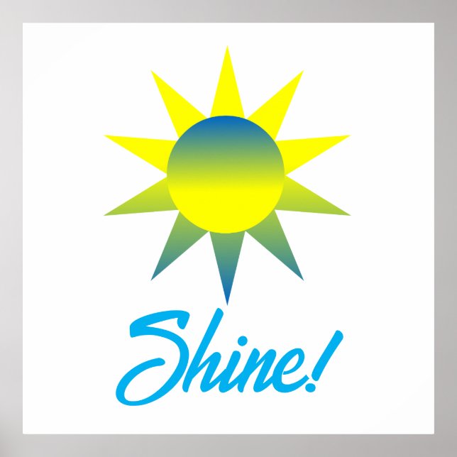 Póster Brillo solar amarillo azul (Frente)