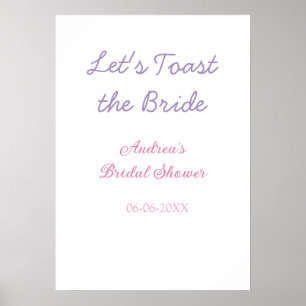Póster brindemos por la novia despedida de soltera púrpur