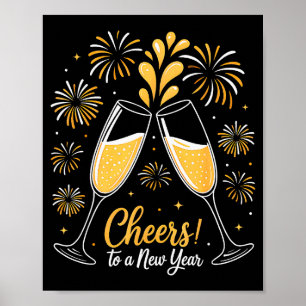Póster Brindis a la cuenta regresiva de la fiesta de Noch