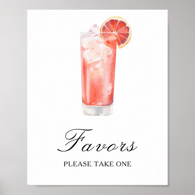 Póster Brindis de boda de acuarela - Favoritos (Frente)