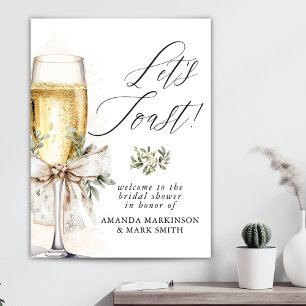 Póster Brindis de Champagne Bienvenida a la despedida de 
