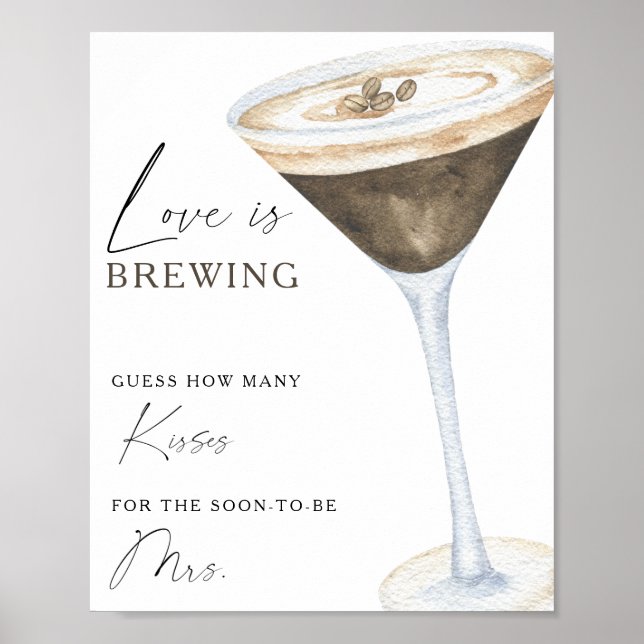 Póster Brindis de Espresso Martini Cuántos besos (Frente)