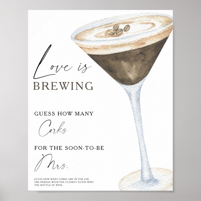 Póster Brindis de Espresso Martini para Despedida de Solt (Frente)