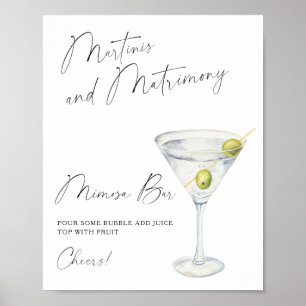 Póster Brindis de Martini Bridal shower bar de Mimosa