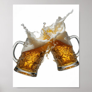 Póster Brindis de plata fresca POR BUENA SALUD