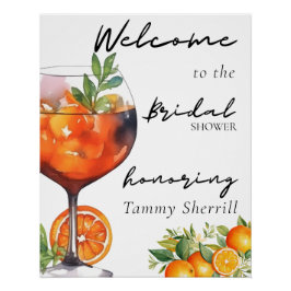 Póster Brindis Nupcial Moderno de Aperol Spritz de Naranj