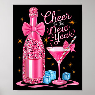Póster Brindis por el Año Nuevo 2026 Champán Nochevieja