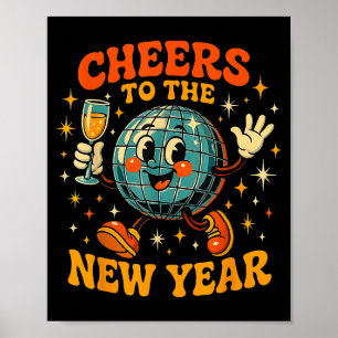 Póster Brindis por el Año Nuevo 2026 Regalo de Fiesta Ret