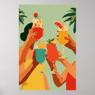 Póster Brindis Tropical a la Novia