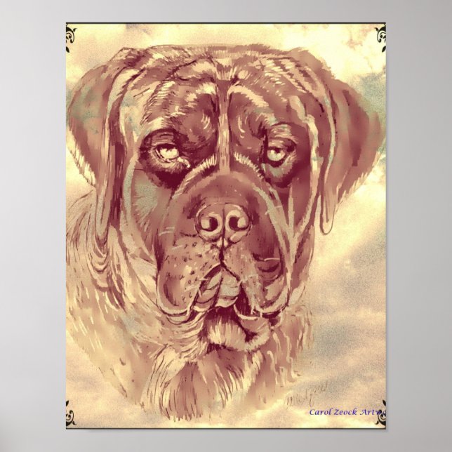 Póster Brindle Mastiff Poster por Carol Zeock