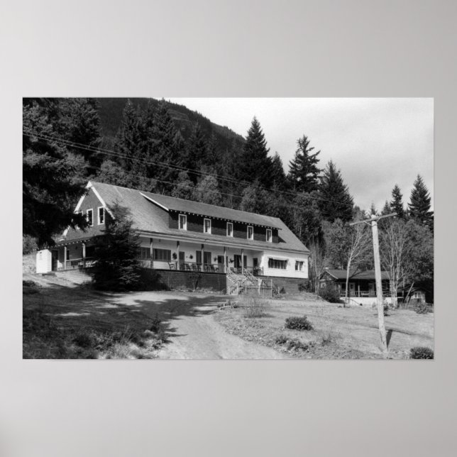 Póster Brinnon, WA View the Olympic Inn on Hood Canal (Frente)
