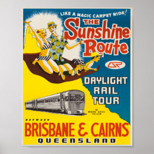 Póster Brisbane and Cairns Vintage Travel