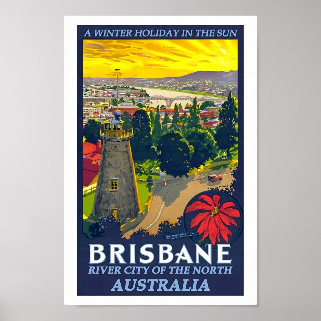 Póster Brisbane, Australia, ciudad fluvial del norte (Frente)
