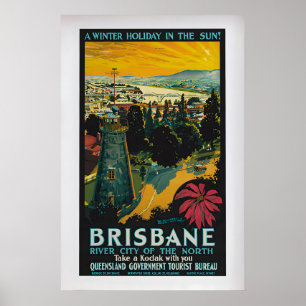 Póster Brisbane, Ciudad Ribereña del Norte de Percy Tromp