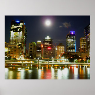 Póster Brisbane de noche