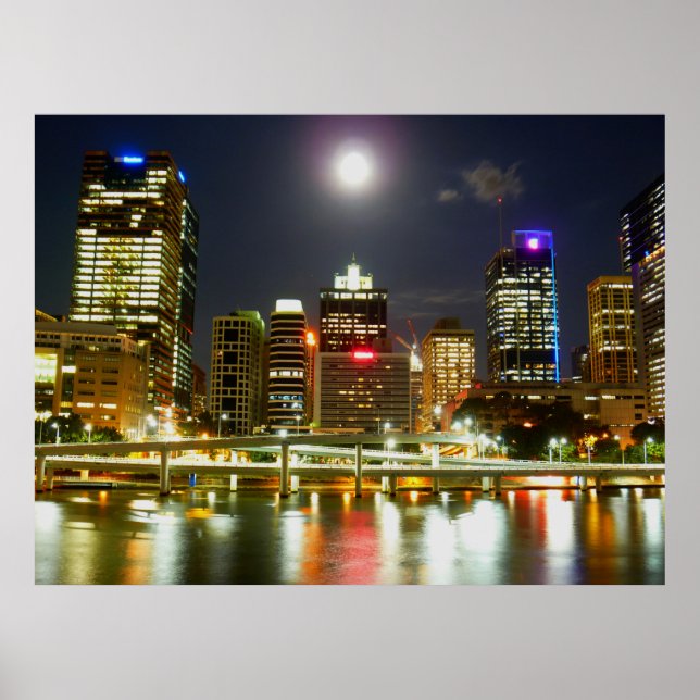 Póster Brisbane de noche (Frente)